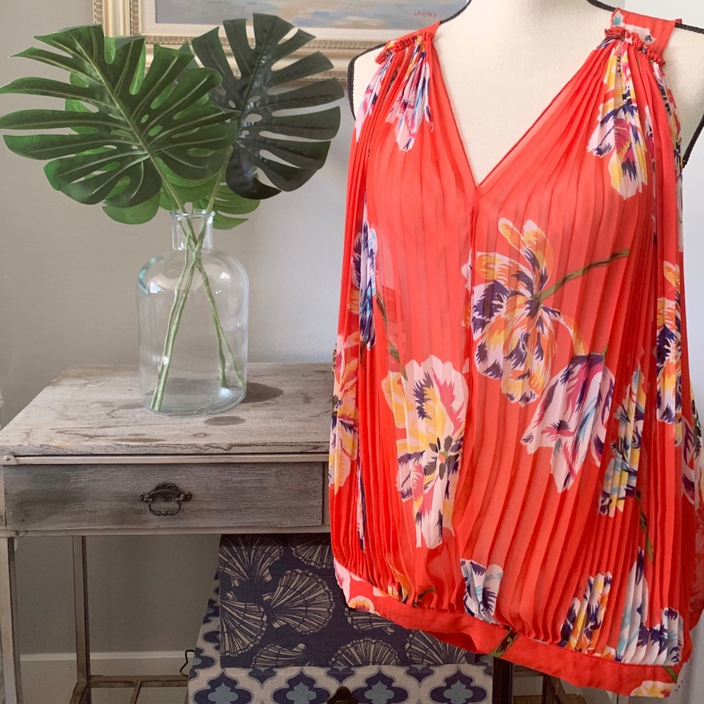 Free People Sexy Sleeveless Top, Orange, OS